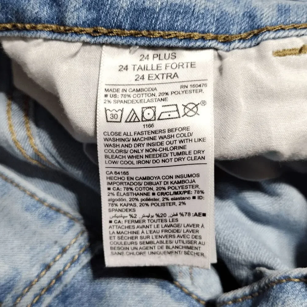 Old Navy Super Skinny Mid Rise Jeans Sz 24 Plus Lt Blue Lightweight